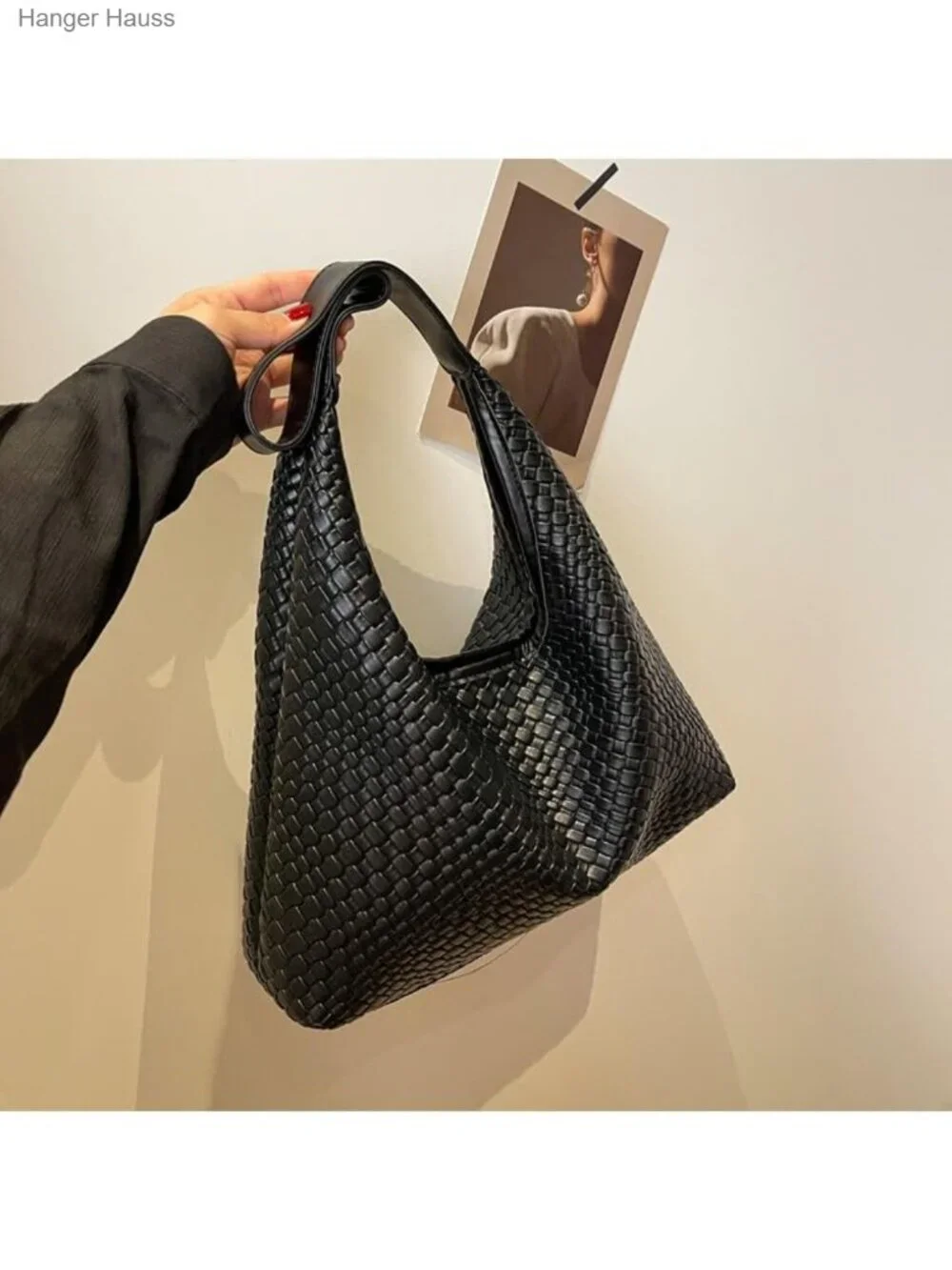 Woven Leather Tote Bag Hobo Shoulder Handbag Large Capacity Crossbody